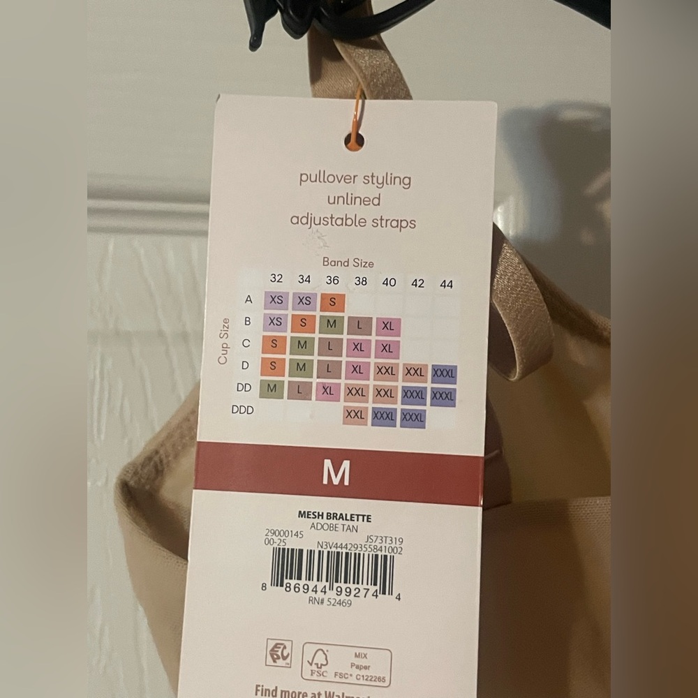 Joyspun’s Women’s Tan Mesh Bralette! NWT! Size Medium! - Picture 6 of 6